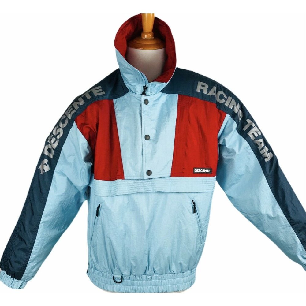 Vintage Descente Racing Team Mens Ski Snowboard Jacket Spell Out Mens Blue M